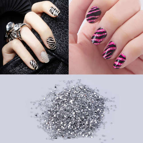100pcs Nail Art Clear Diamond Glitter 1mm