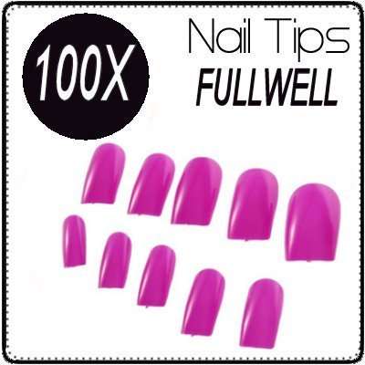 100x Pink FULL Nails Gel Acrylic Tips in case