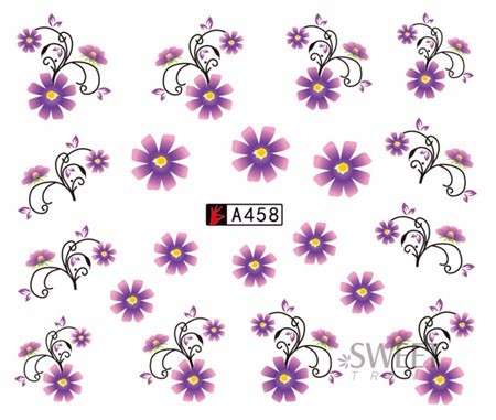 Nail Art Water Decal Stickers Sheet 458