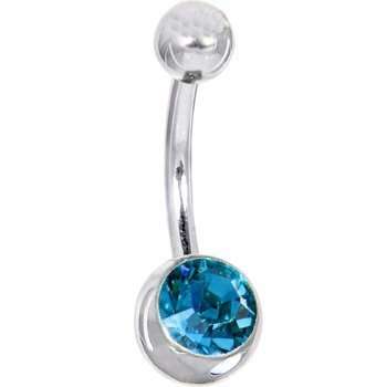 * Blue Belly Navel Ring Body Jewelry Piercing *