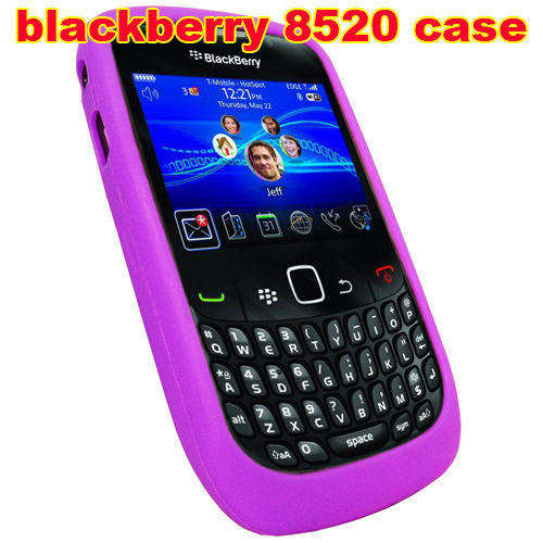 Hot!! *Purple Silicone Skin Case Cover for Blackberry Curve 8520*