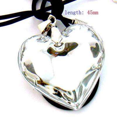 * Sparkling Clear Heart Crystal Pendant Necklace *