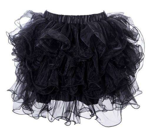 New Black Tutu Tier Shiffon Layers Mini Corset Skirt Size 12-14/36-38