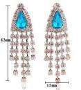 Sparkling! * Blue Drop Evening Prom Crystal Diamante Dangle Earrings *