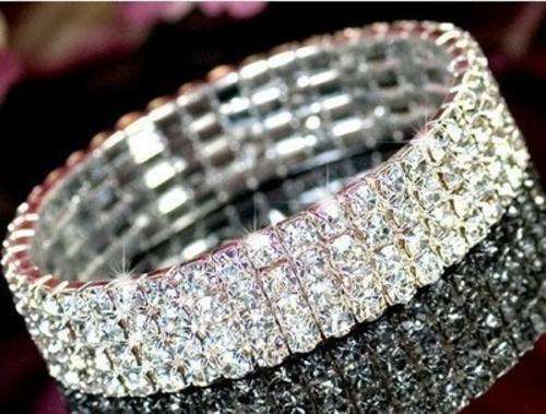 Stunning!! *Evening Prom 4 Row Crystal Diamante Bracelet*