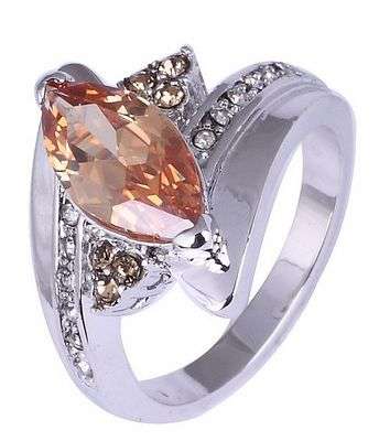 Crazy Ring Sale NOW ON!! * 10k White Gold Champagne Topaz Ring Size 9 / R *