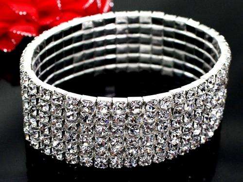 Stunning!! *Evening Prom 5 Row Crystal Diamante Bracelet*