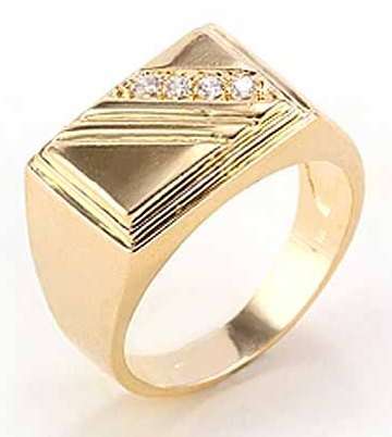 * 9k Gold Men's Zircon Ring Band Size 11 / U *