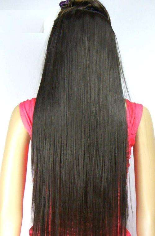 Hot!! 5 Clips on Straight Hair Extension in Darkest Brown #2