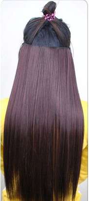 Hot!! 5 Clips on Straight Hair Extension in Aubergine Brown #2/33
