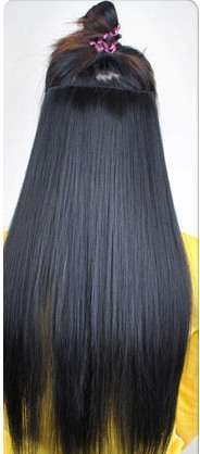 Hot!! 5 Clips on Straight Hair Extension Black #1