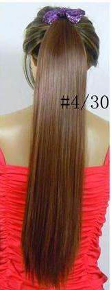 Hot!! Clip on Straight Ponytail Hair Extension Light Brown #4/30