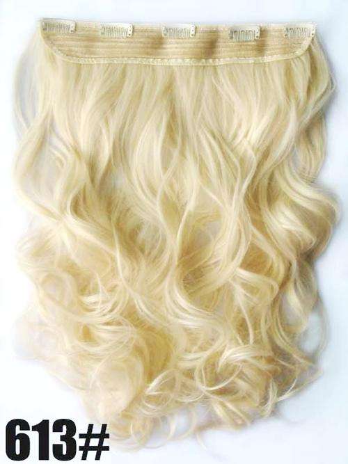 Hot!! 5 Clips on Long Wavy Hair Extension Blonde # 613