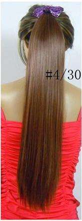 Hot!! Clip on Straight Ponytail Hair Extension Medium Burgandy Brown #2/30