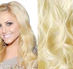 Hot!! 5 Clips on Wavy Hair Extension Blonde # 613