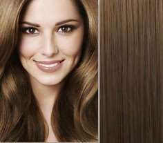 Fullhead Straight Hair Extension with 5 Clips Light Brown #10