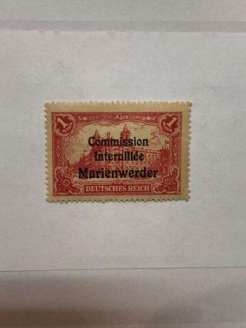 Germany: Marienwerder, 1920, 1m stamp