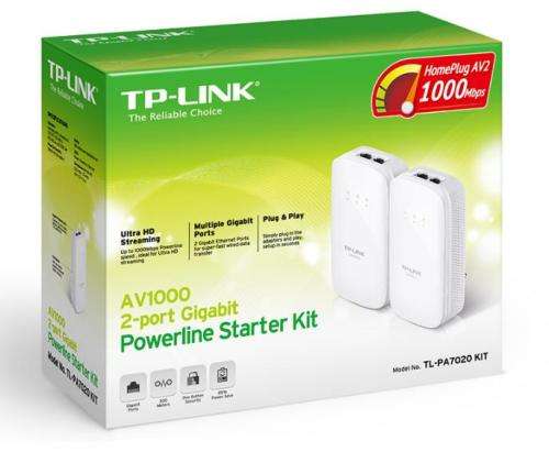 TP-Link TL-PA7020 KIT V2 AV1000 2-Port Gigabit Powerline Starter Kit