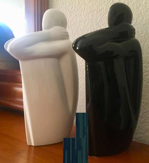 FOR RosFor5630 - Large Black & White Modern Ceramic Ornaments