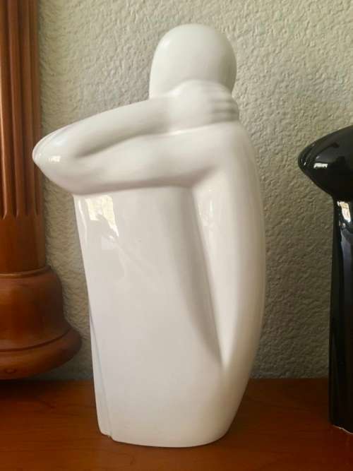 FOR RosFor5630 - Large Black & White Modern Ceramic Ornaments