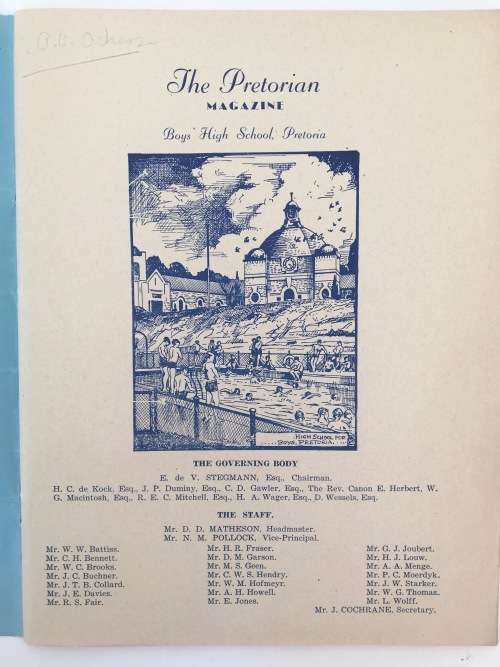 The Pretorian Magazine Boys' High School, Pretoria - 1945, 1947 & 1948