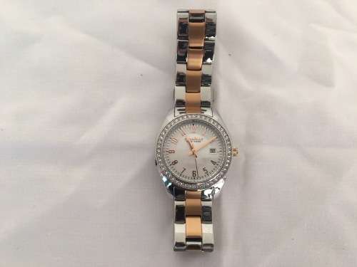 ON SALE!!! Authentic Caravelle by Bulova Crystal Accented Two Tone Ladies Watch