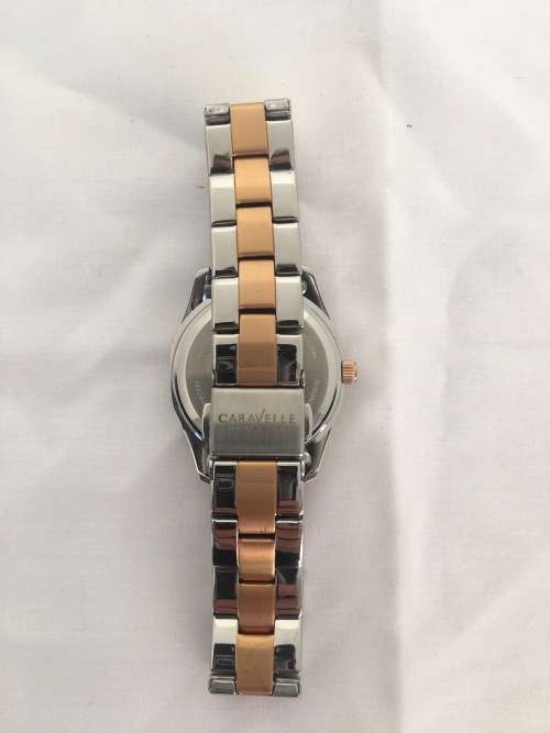 ON SALE!!! Authentic Caravelle by Bulova Crystal Accented Two Tone Ladies Watch