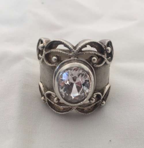 Stunning Large Sterling Silver Ladies Ring - One of a Kind - 15g