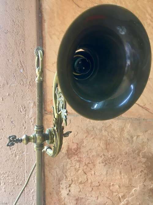 Stunning Art Deco Brass Rise & Fall Adjustable Desk / Students Lamp