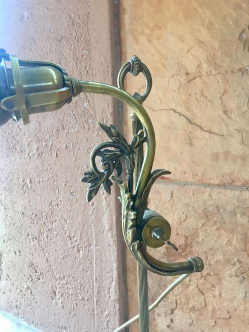 Stunning Art Deco Brass Rise & Fall Adjustable Desk / Students Lamp