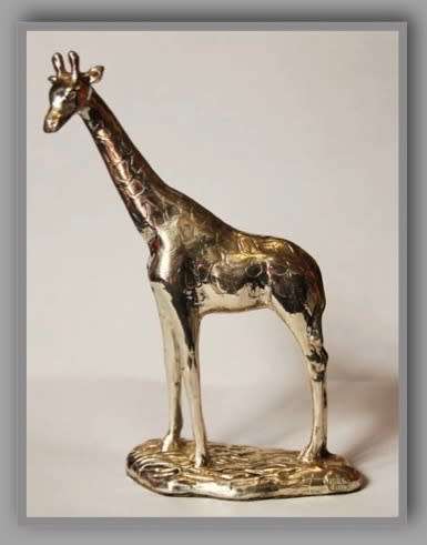 Afrisilver!! Sterling Silver Wax Filled Afrisilver Giraffe Figurine - Value R 2 750