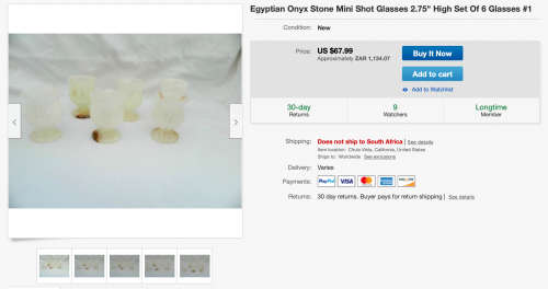 Set of 3 Stunning Onyx Shot Glasses