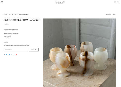 Set of 3 Stunning Onyx Shot Glasses