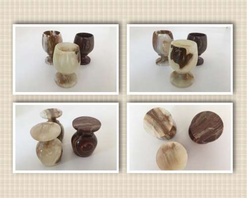 Set of 3 Stunning Onyx Shot Glasses