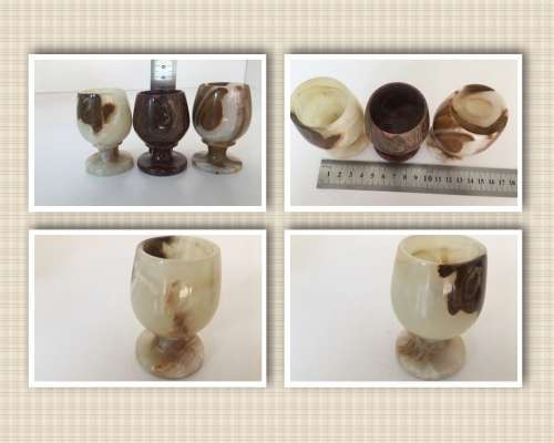 Set of 3 Stunning Onyx Shot Glasses