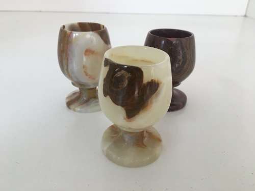 Set of 3 Stunning Onyx Shot Glasses