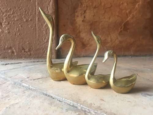 4 x Brass Swans