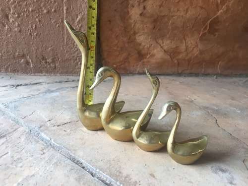 4 x Brass Swans