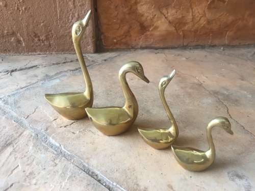 4 x Brass Swans