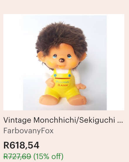 Vintage Collectible Monchhichi Money Box / Bank