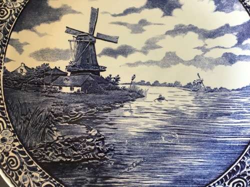 Lovely Large Vintage Delft Boch Charger