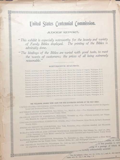 Antique Family Bible - `The Pronouncing Edition of the Holy Bible`