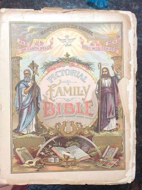 Antique Family Bible - `The Pronouncing Edition of the Holy Bible`