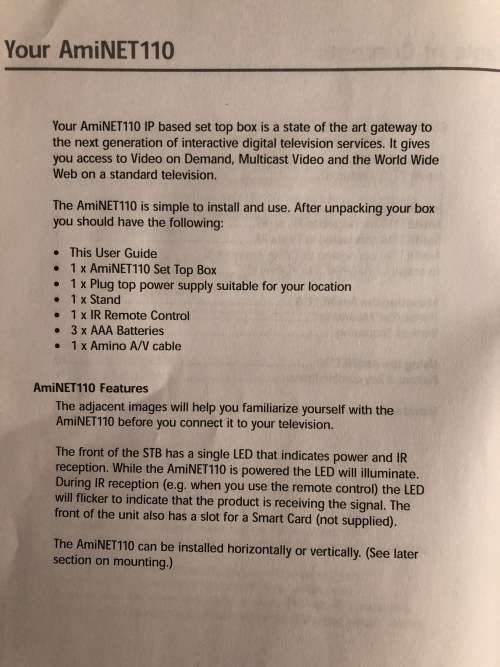 Amino Aminet 110 Set - Top Box