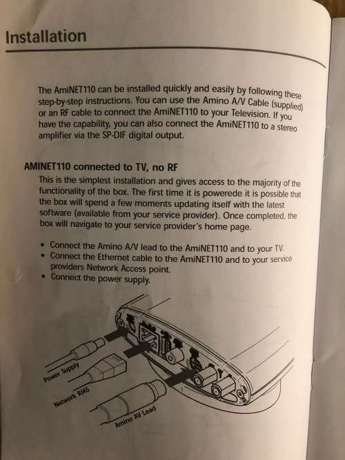 Amino Aminet 110 Set - Top Box