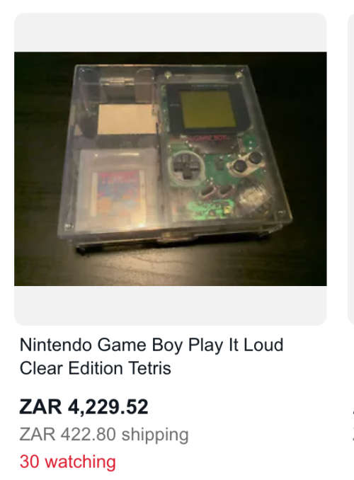 Nintendo GAME BOY Transparent/Clear Model with Nintendo Clear Case + 2 Games