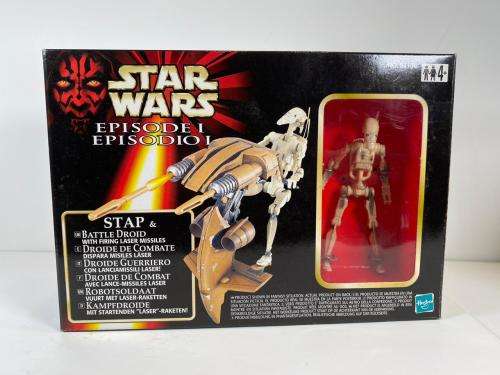 Star Wars E1 Battle Droid Action Figure with Stap - Used