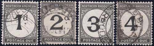 1929-1952 Northen Rhodesia.  VFU Postage Dues. Cat Value R1 215