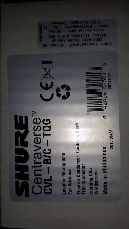 Shure CVL Lavalier Condenser Microphone