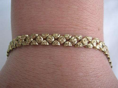 9CT YELLOW SOLID GOLD DIAMOND CUT BRACELET